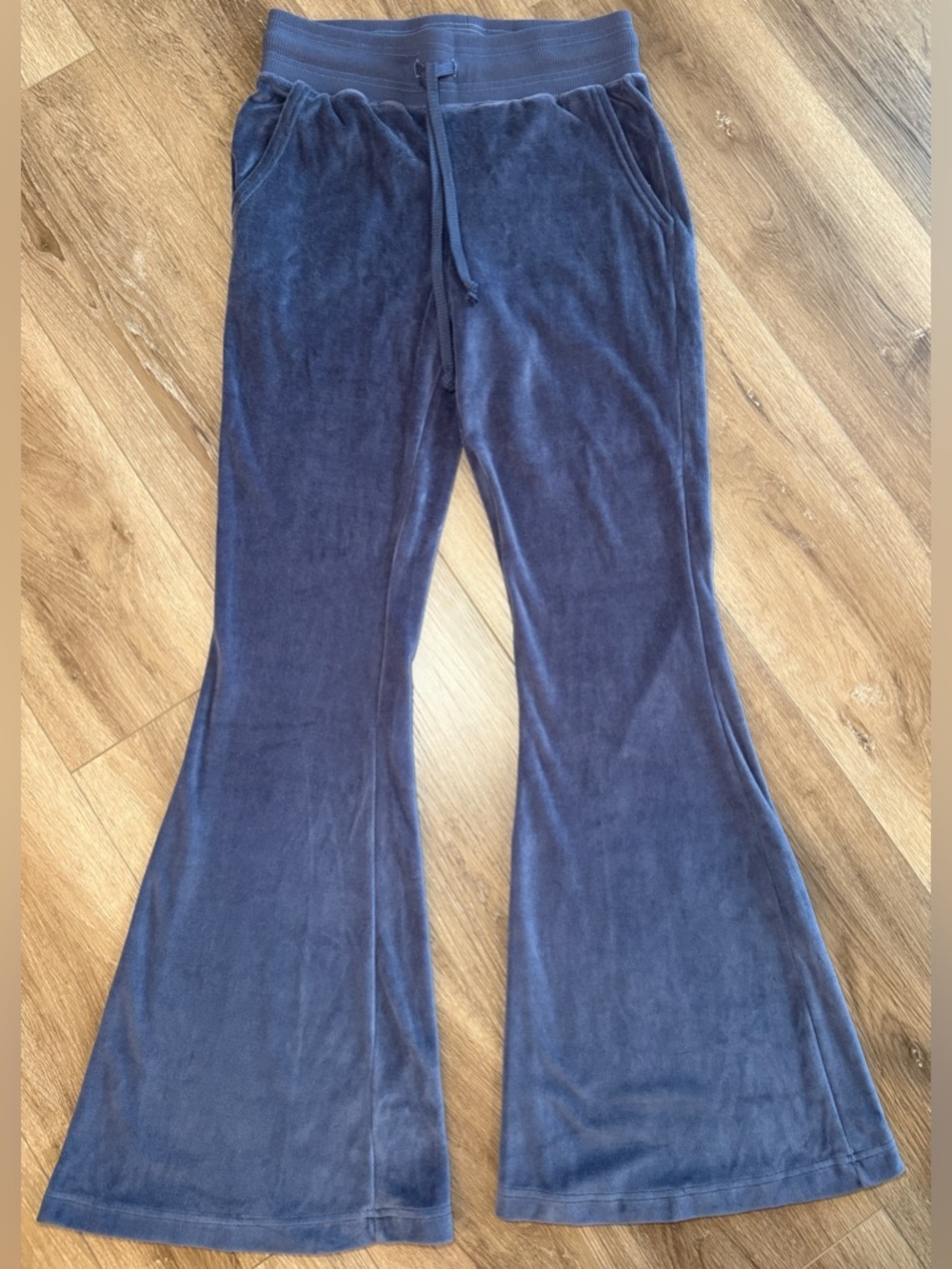 Aerie Velour Flare Pants Blue Size Small Soft Lounge Y2K REAL Obsessed